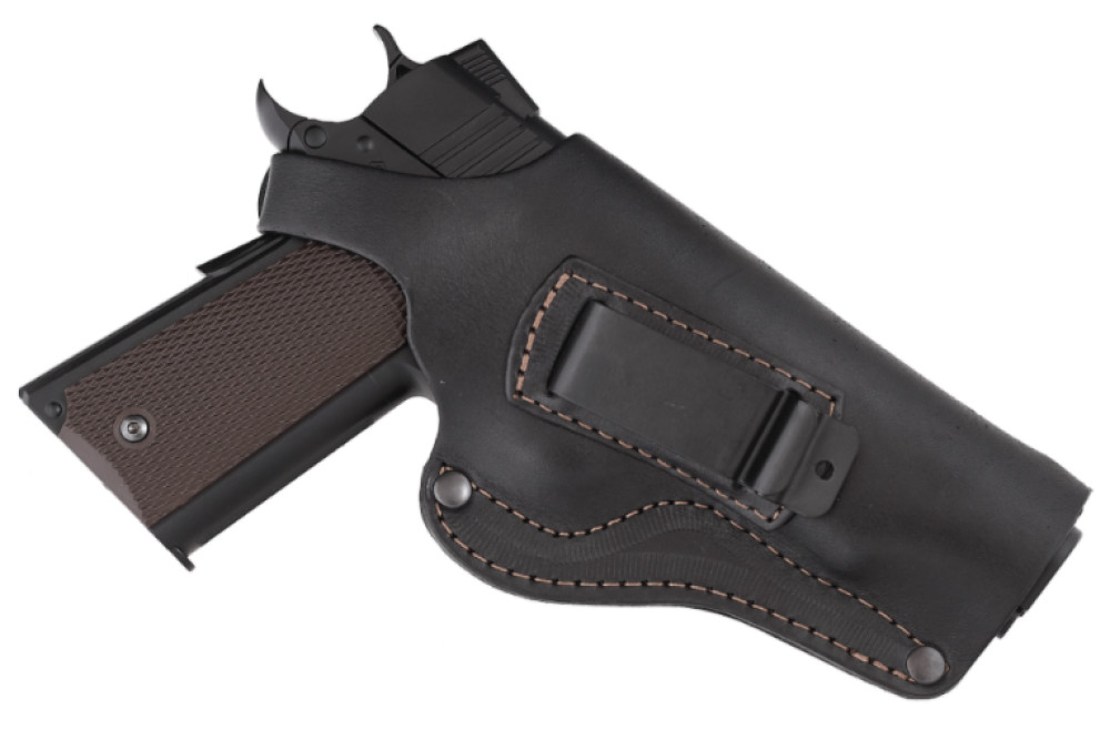 Кобура Colt 1911 поясна прихованого внутрішньобрючного носіння не формована з кліпсою шкіра чорна