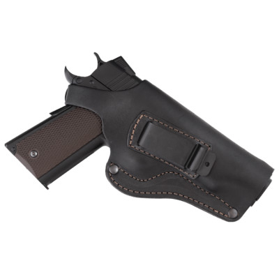 Кобура Colt 1911 поясна прихованого внутрішньобрючного носіння не формована з кліпсою шкіра чорна Кобура Colt 1911 поясна прихованого внутрішньобрючного носіння не формована з кліпсою шкіра чорна
