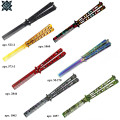 Складна гребінець -ніж метелик, балисонг навчальний безпечний тренувальний тупий ніж для дитини, золотий, 573-3