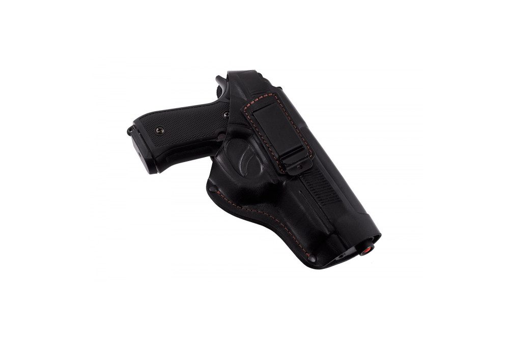 Кобура Beretta 92 (Беретта) поясная + скрытого внутрибрючного ношения с клипсой (кожаная, черная) ms