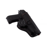 Кобура Beretta 92 (Беретта) поясная + скрытого внутрибрючного ношения с клипсой (кожаная, черная) ms