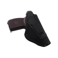 Кобура для ПМ-Макарова поясна + прихованого носіння (cordura 1000D/шкіра, чорна) ms