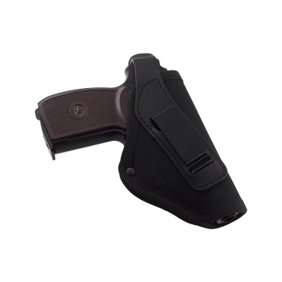 Кобура для ПМ-Макарова поясна + прихованого носіння (cordura 1000D/шкіра, чорна) ms