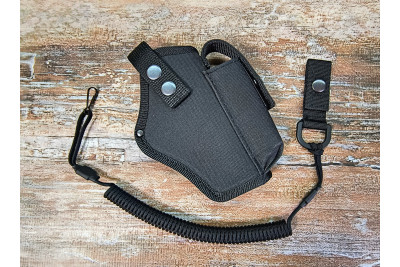 Кобура до G-17 Glock-17 Глок поясна з чохлом підсумком до магазину + шнур тренчик чорна MS Кобура до G-17 Glock-17 Глок поясна з чохлом підсумком до магазину + шнур тренчик чорна MS