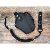Кобура для G 17 Glock 17 Глок поясная с чехлом подсумком для магазина + шнур тренчик чёрная ms