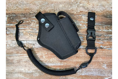 Кобура до G-17 Glock-17 Глок поясна з чохлом підсумком до магазину + шнур тренчик чорна MS Кобура до G-17 Glock-17 Глок поясна з чохлом підсумком до магазину + шнур тренчик чорна MS
