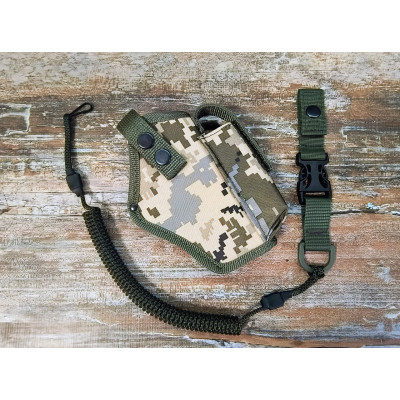 Кобура до G-17 Glock-17 Глок поясна з чохлом підсумком до магазину + шнур тренчик Піксель MS Кобура до G-17 Glock-17 Глок поясна з чохлом підсумком до магазину + шнур тренчик Піксель MS
