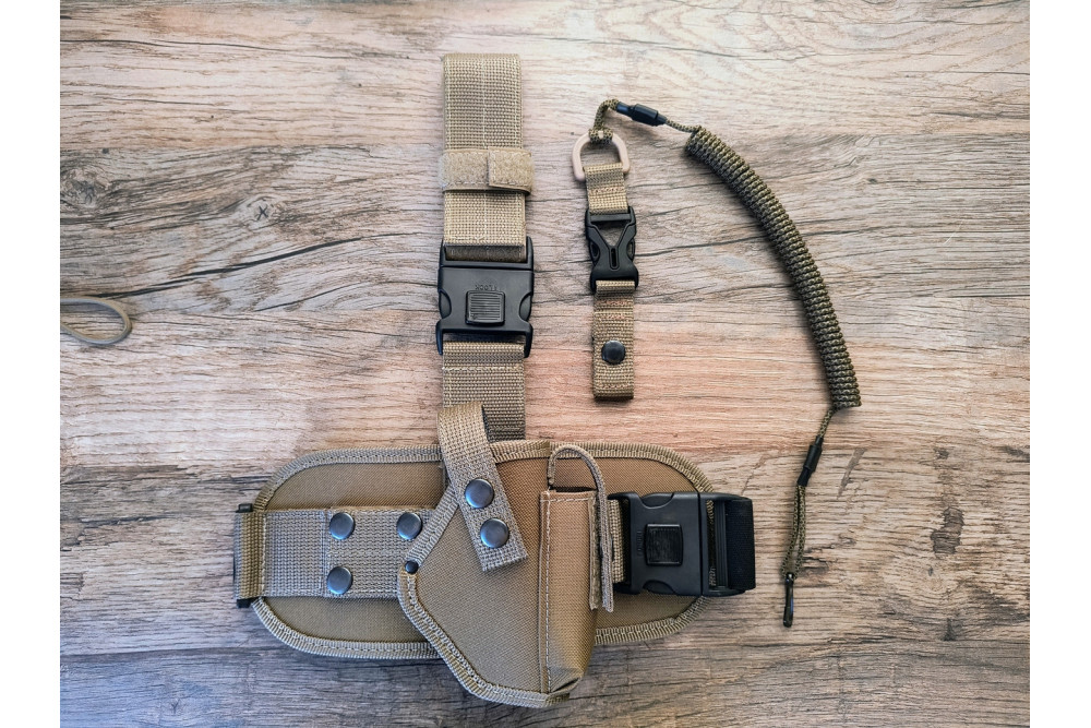 Кобура на стегнах з платформою для ПМ Макарова кобура на ногу cordura1000d колір койот настегенна кобура MS