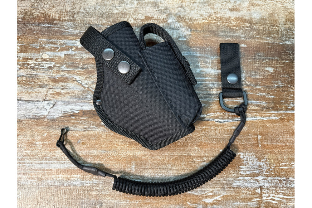 Кобура до G-19 Glock 19 х Глок поясна з чохлом підсумком до магазину + шнур чорна ms