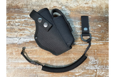 Кобура до G-19 Glock 19 х Глок поясна з чохлом підсумком до магазину + шнур чорна ms Кобура до G-19 Glock 19 х Глок поясна з чохлом підсумком до магазину + шнур чорна ms
