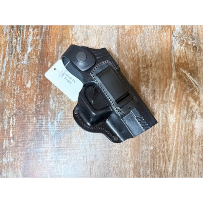 Шкіряна кобура для Glock 19 — Формована (внутрішня на кліпсі + поясна), чорна ms