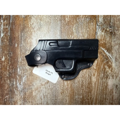 Шкіряна формована кобура для Glock 19 — Поясна (на ремінь), чорна ms