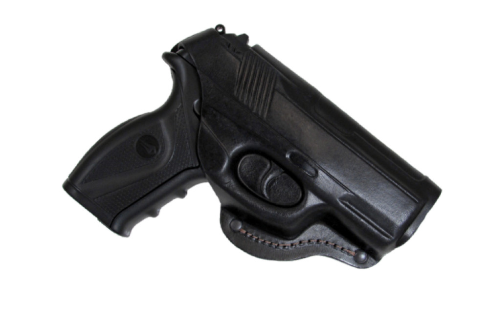 Кобура Crosman C11 поясная формованная кожа чёрная 26101 ms