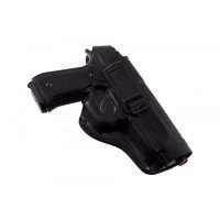 Кобура Beretta 92 (Беретта) поясная + скрытого внутрибрючного ношения с клипсой (кожаная, черная) ms