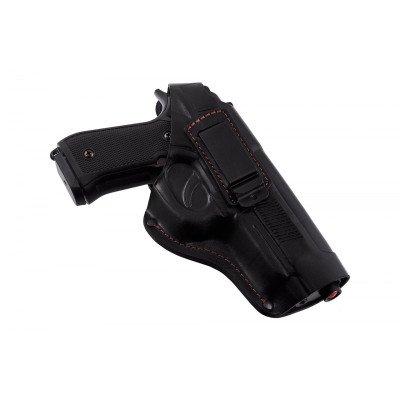 Кобура Beretta 92 (Беретта) поясная + скрытого внутрибрючного ношения с клипсой (кожаная, черная) ms