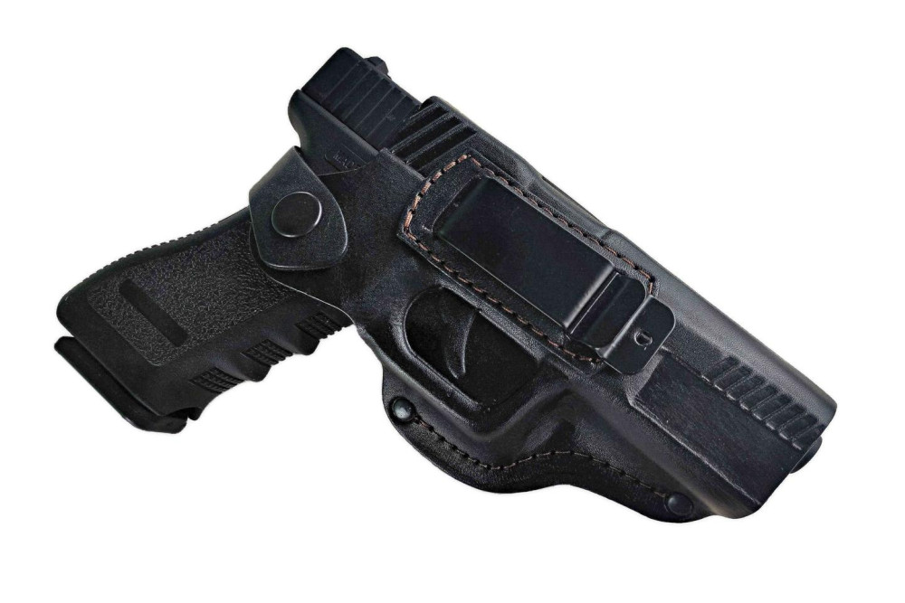 Кобура поясная Glock 17 , Глок 17, Retay G 17, Ретай 17формованная с клипсой (кожа, чёрная) ms