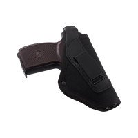 Кобура для ПМ-Макарова поясна + прихованого носіння (cordura 1000D/шкіра, чорна) ms