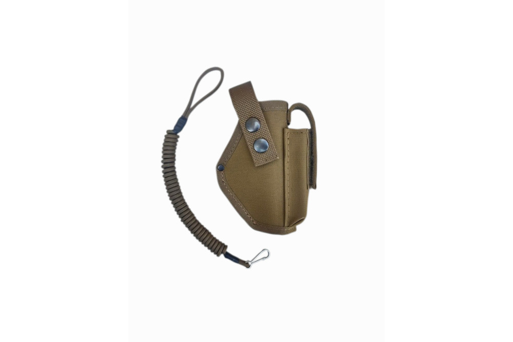 Поясная кобура для ПМ с подсумком под магазин + Страховочный шнур (Cordura, Койот)