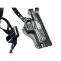 Кобура оперативна двостороння Beretta 92 формована з чохлом під магазин (шкіра, чорна) ms