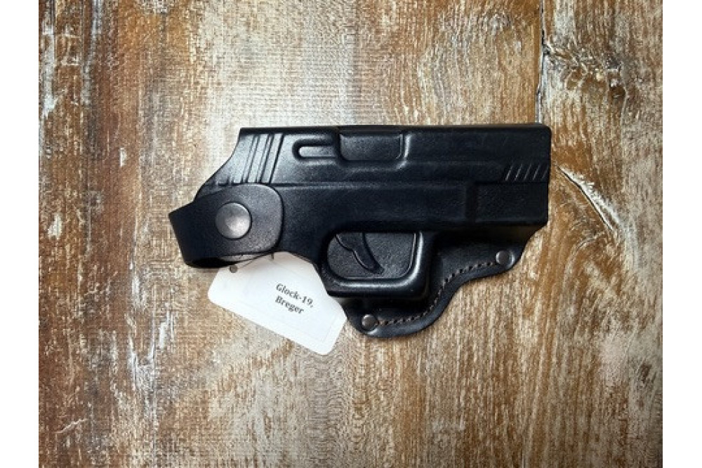 Кожаная формованная кобура для Glock 19 — Поясная (на ремень), черная ms